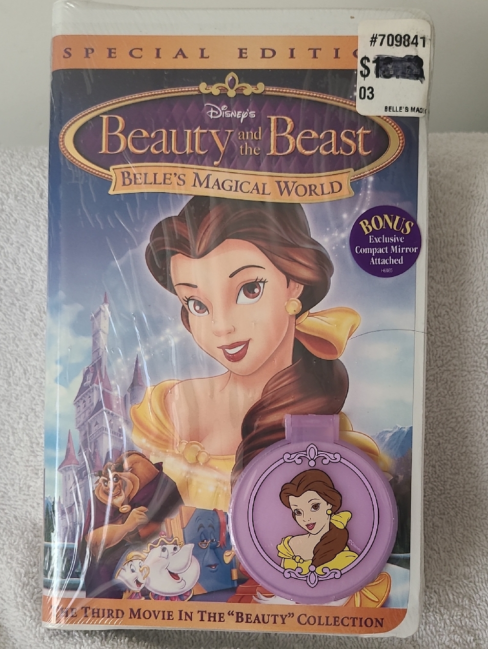 Disney Beauty and the Beast Belle with Purple Compact Mirror